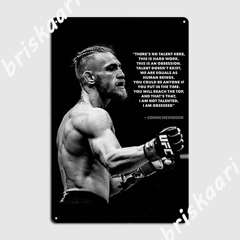 Фото Conor Mcgregor декоративный плакат с цитатой, металлический плакат, персонализированный Настенный декор для клуба, оловянные плакаты с вывесками №1