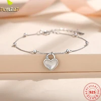 real 925 sterling silver jewelry fritillaria heart bracelet for women platinum rose gold plating femme popular accessories 2022