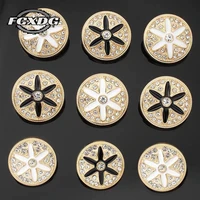 10pcslot fashion womens rhinestone buttons for clothing round metal sewing buttons for shirt coat jacket black clothes buttons