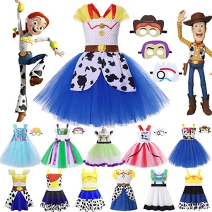 Disney Girls Charm Dresses Toy Story 4 Carnival Children Princess Jessie Dress Woody Buzz Lightyear 