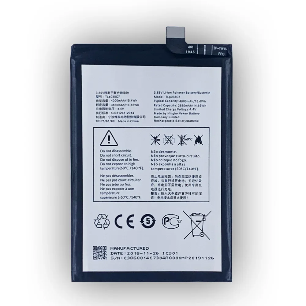 Высококачественная сменная батарея для Alcatel 3X 2019 5 В 5060d TLP038C7 новые встроенные
