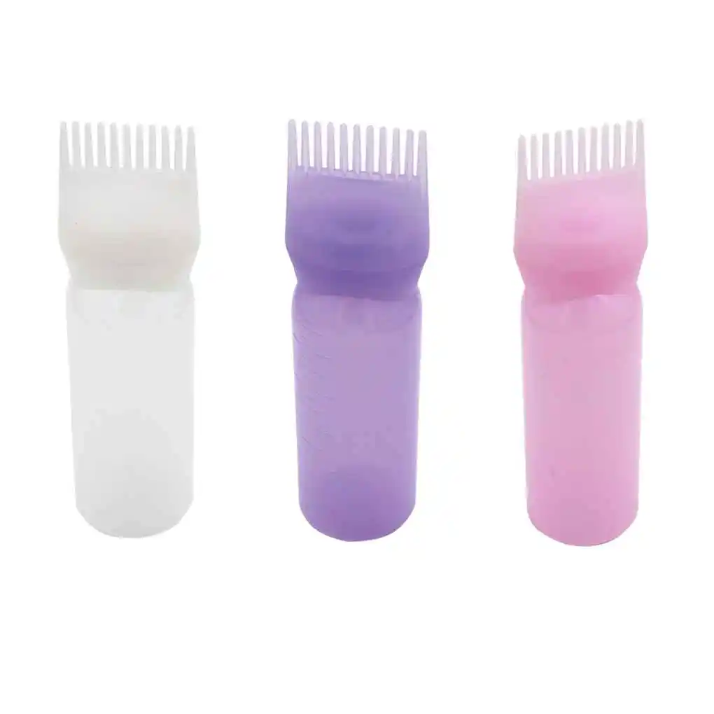 

120ML Hair Dye Bottle Graduated Comb Dispensing Bottles Hairs Applicator Oil Cream Shampoo Salon Workmanship Tools Purple