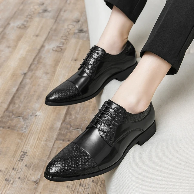 New Brown Oxfords for Men Round Toe Lace-up Spring Autumn Dress Business Men's Shoes Free Shipping Size 38-48 3