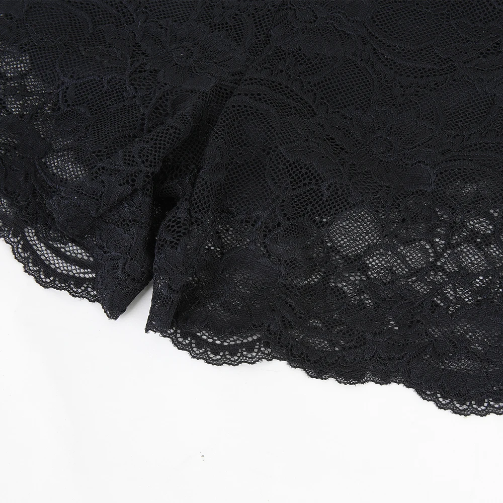 Черные кружевные безопасные леггинсы Φ 2 в 1 дышащее женское Бесшовное нижнее