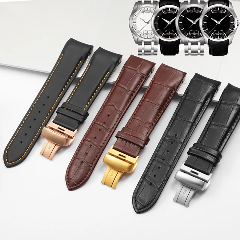 Ремешок из телячьей кожи для Tissot T035 сменный Браслет натуральной с изогнутым