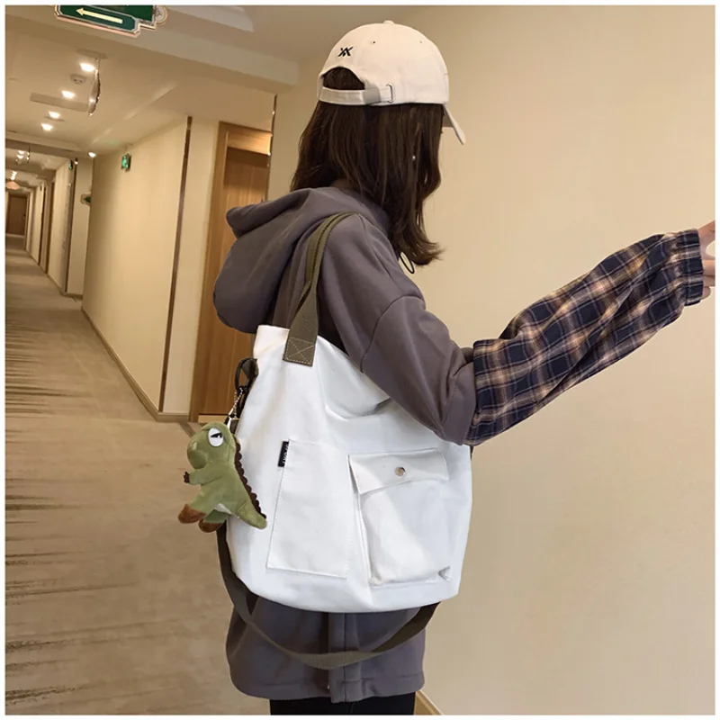 Fashion Luggage &Bags Women's Handbags Crossbody NEW Canvas Large Capacity Tote Bag Travel Storage Black Ladies Bolsos