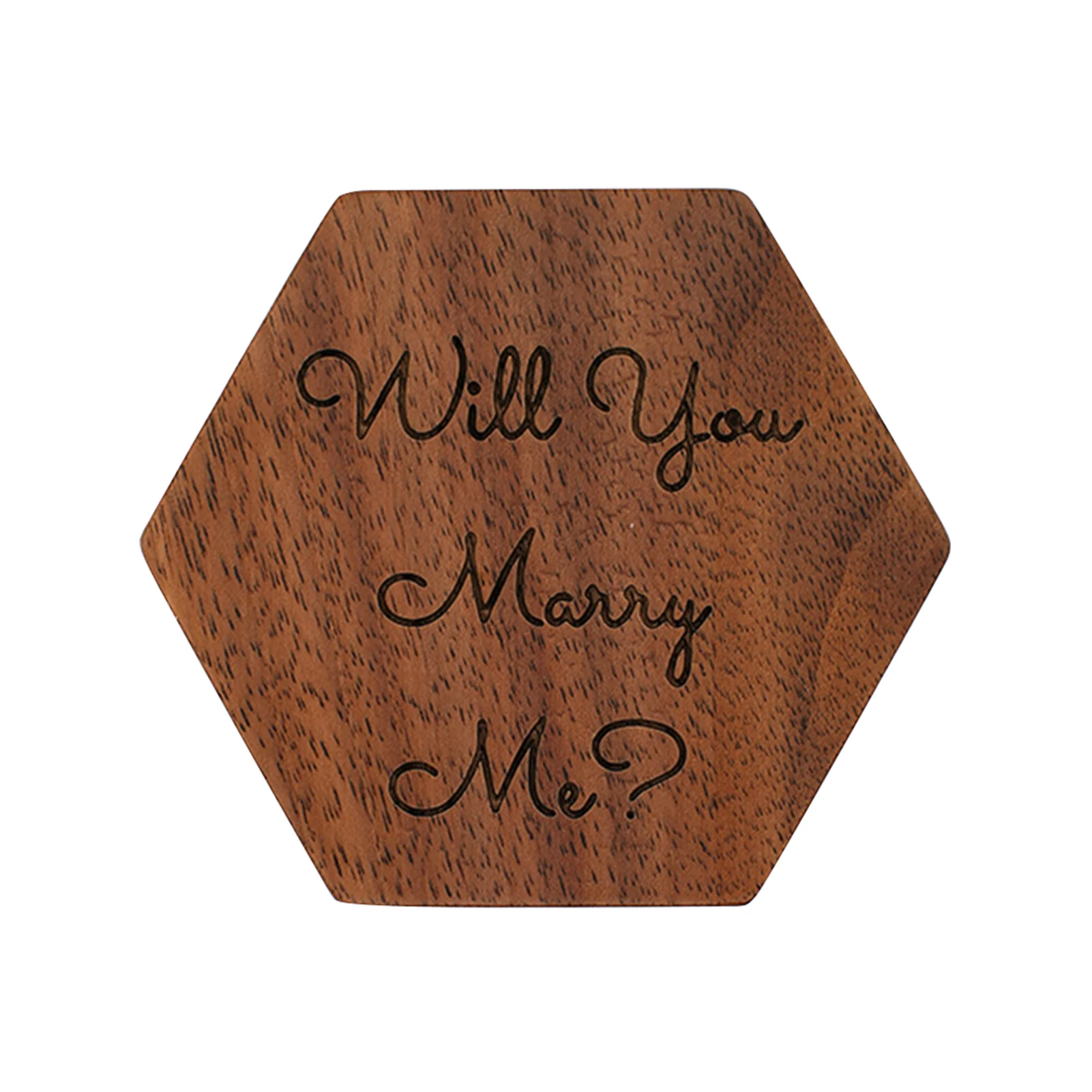 

Portable Jewelry Case Hexagon Wedding Engagement Vintage Black Walnut Storage Display Earrings Necklace Ring Box Solid Container