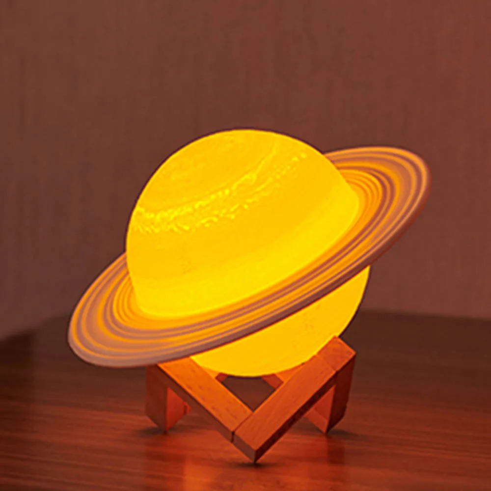 Saturn Ambient Light 16 Color 3D Printing Saturn Lamp Home Decoration Bedroom LED Night Light With Remote Controller For Gift