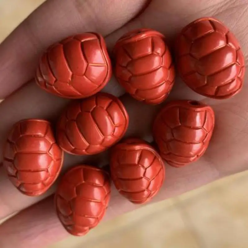 

5pc Natural Red Organic Cinnabar Tortoise Shell Beads For Jewelry Making Diy Bracelet Charms Necklace Cinnabrite Bead Accessorie