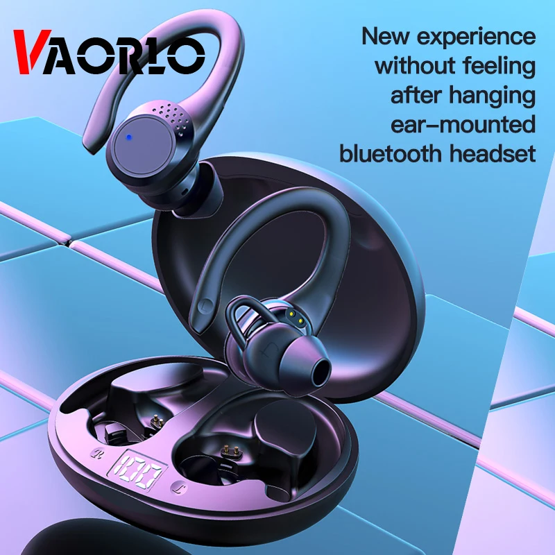 

New TWS AX9 Ear Hook Sports Earphone Bluetooth 5.2 Wireless Headphone ENC Noise Cancelling Earbuds with Mic Touch Gaming Headset