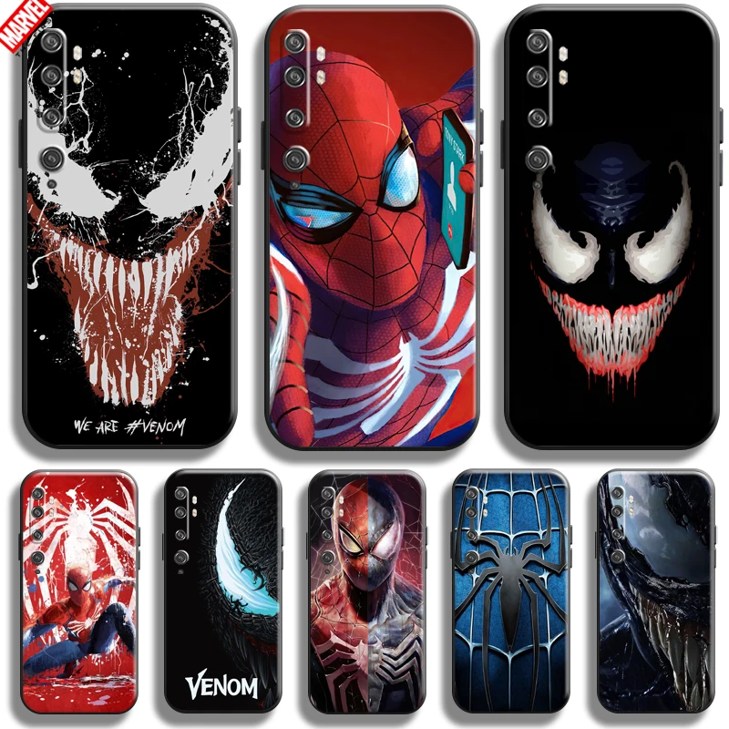 

Venom Spiderman Deadpool Phone Case For Xiaomi Mi Note 10 10 Pro 10 Lite Bumper Ultra-Thin Soft TPU Coque Black Carcasa