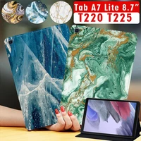 case for samsung galaxy tab a7 lite 8 7 t220 t225 pu leather protective tablet cover for tab a7 lite 8 7 2021 marble pattern