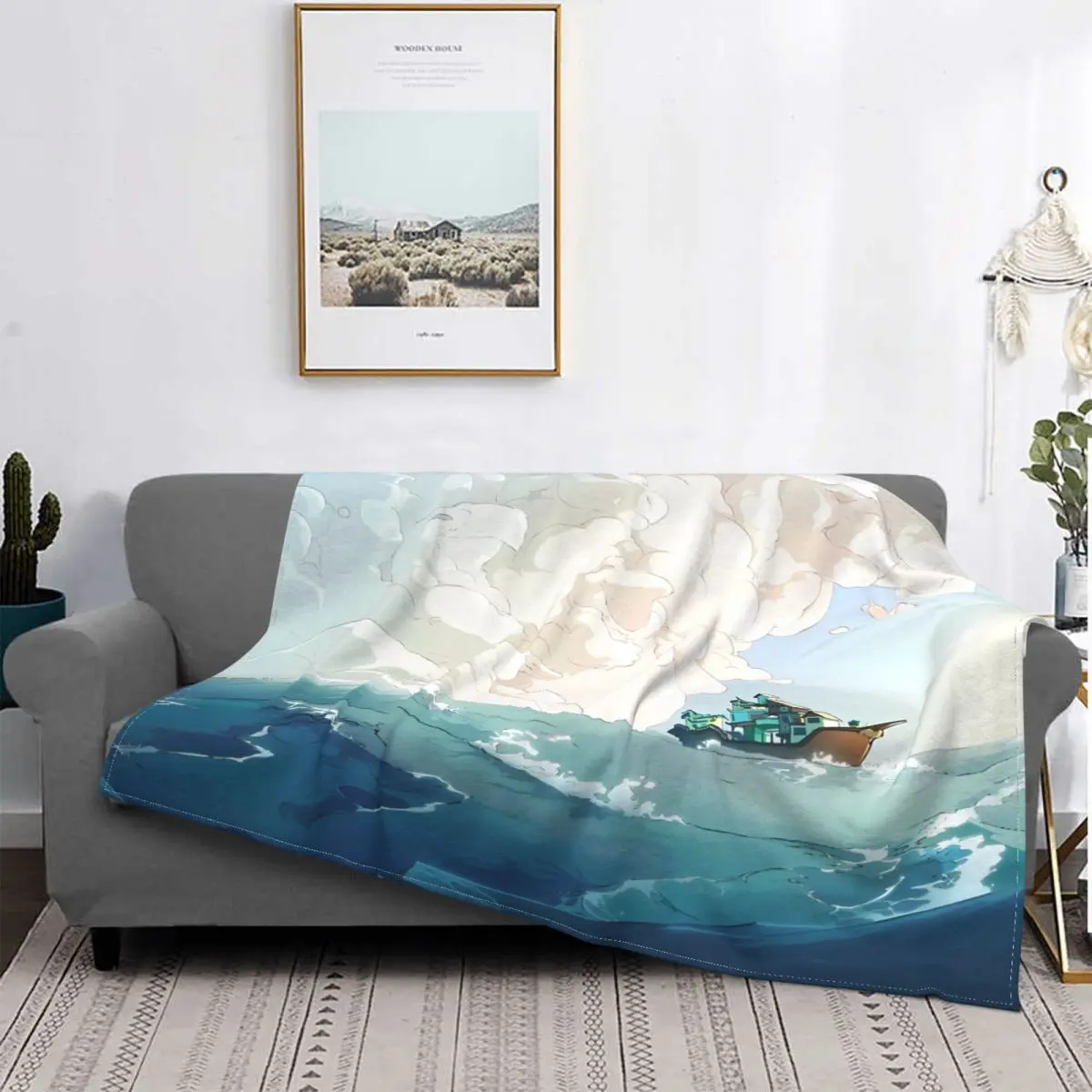 Ультрамягкое Флисовое одеяло Spiritfarer с изображением солнечных волн