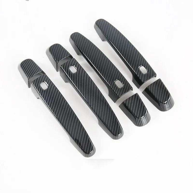 

4pcs ABS Carbon Fiber Pattern Exterior Door Handle Cover Trim Sticker Pull Door Bowl Car Accessories For Chevrolet Blazer 2020