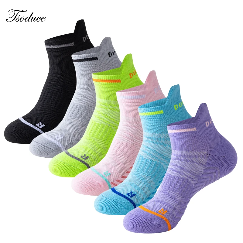 Athletic Cushioned Reinforced Heel And Toe Breathable Mesh Performance Arch Support Sports Running Quarter Tab Socks