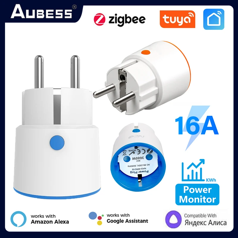Розетка Aubess Tuya Smart Zigbee, 3680 Вт, 16 А, таймер мониторинга мощности