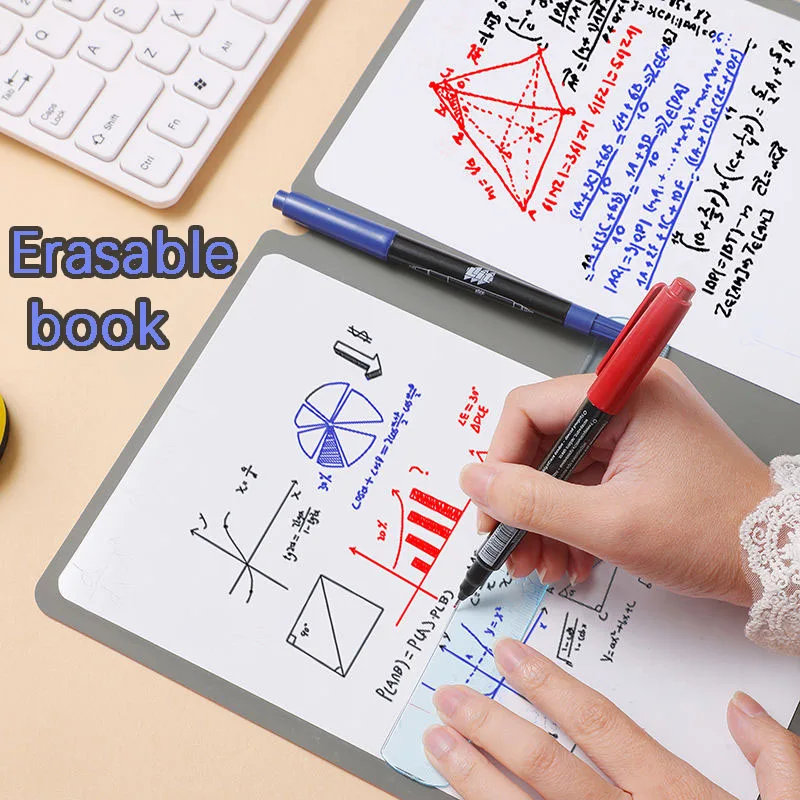 A5 Erasable Books Double-Sided Pet Whiteboard Notebooks Leather Portable Whiteboard Draft Desktop Office Handwriting Free Gifts