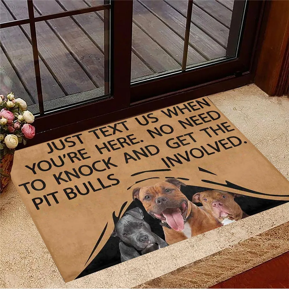 

HX Животные Собака Добро пожаловать коврики питбуль просто напишите нам, когда вы здесь, дверной коврик, фланелевые комнатные коврики, напольные коврики, Прямая поставка