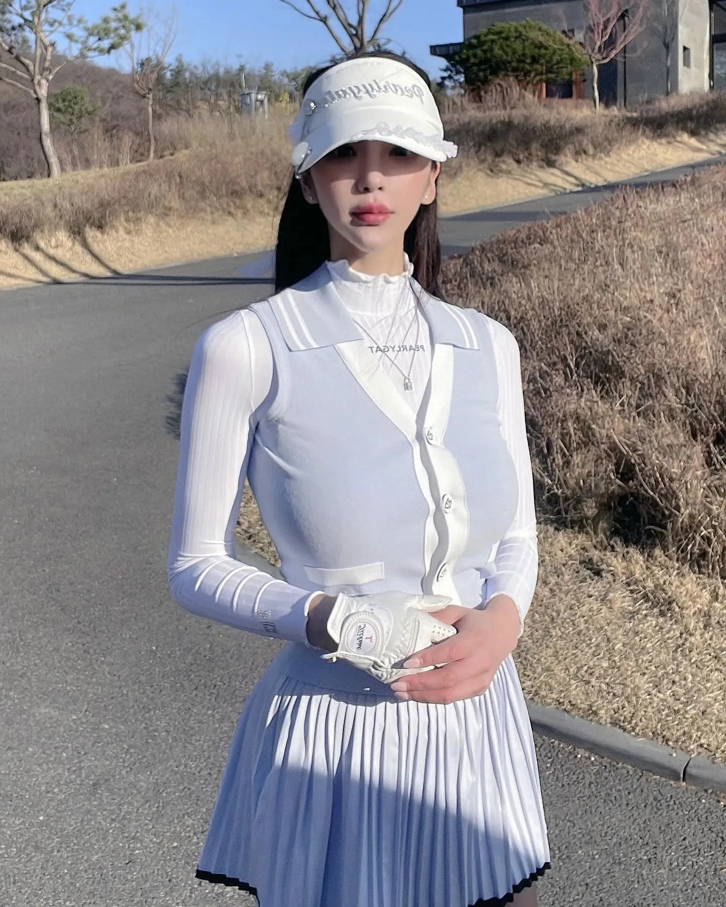 New Spring/summer golf vest for women lightweight stretch golf knitwear sport fashion cute PG golf apparel Ladies Golf wear top