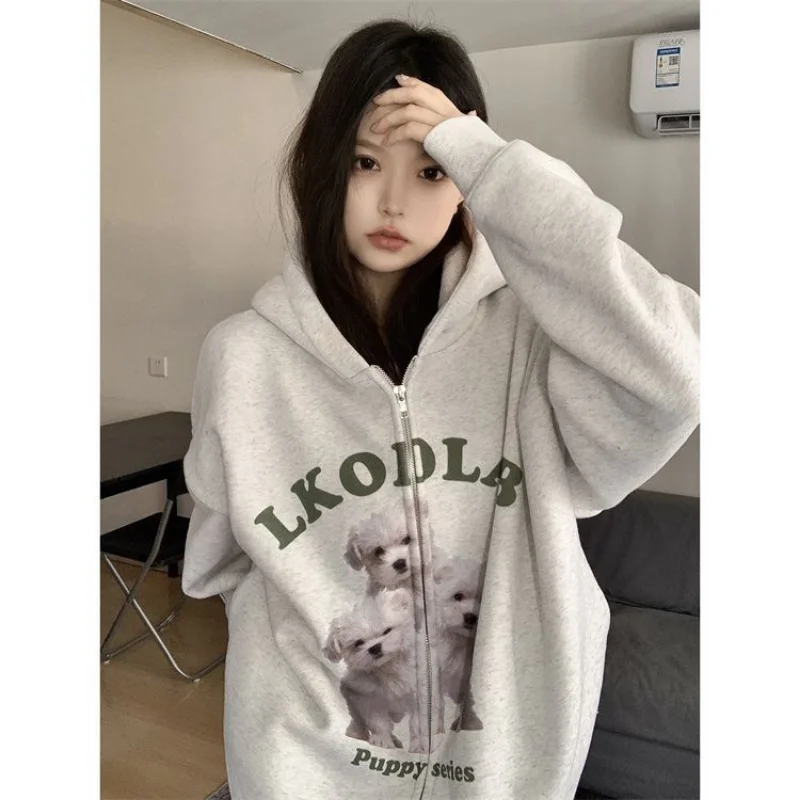 

Deeptown Kawaii Zip Hoodie Women Y2k Streetwear Oversized Graphic Sweatshirt Hooded Kpop Harajuku Fashion Cartoon Vintage Korean