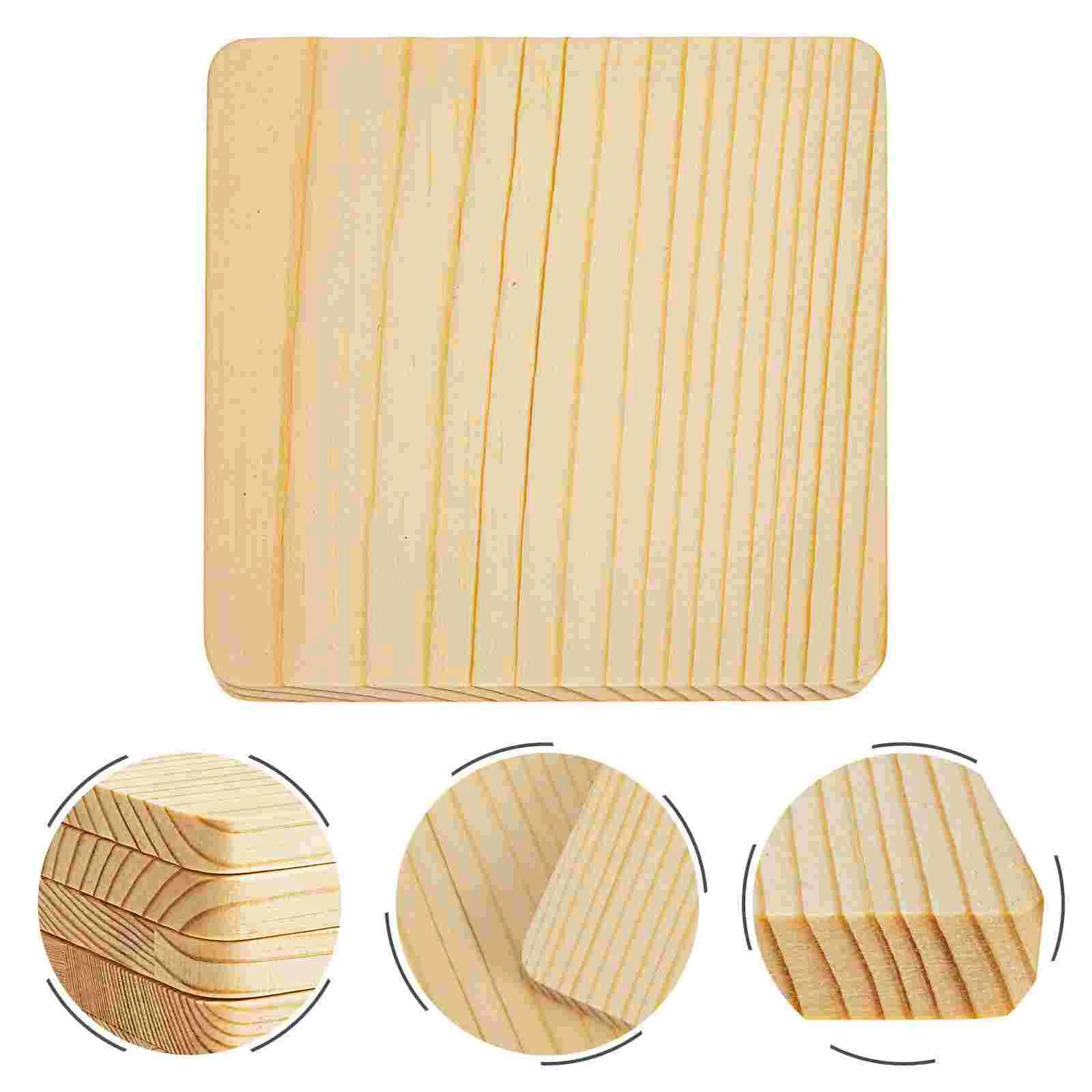 

Coaster Cup Wooden Wood Coasters Mat Hot Unfinished Blank Crafts Heat Pad Trivet Drink Square Holder Table Tea Mats Coffee Pot