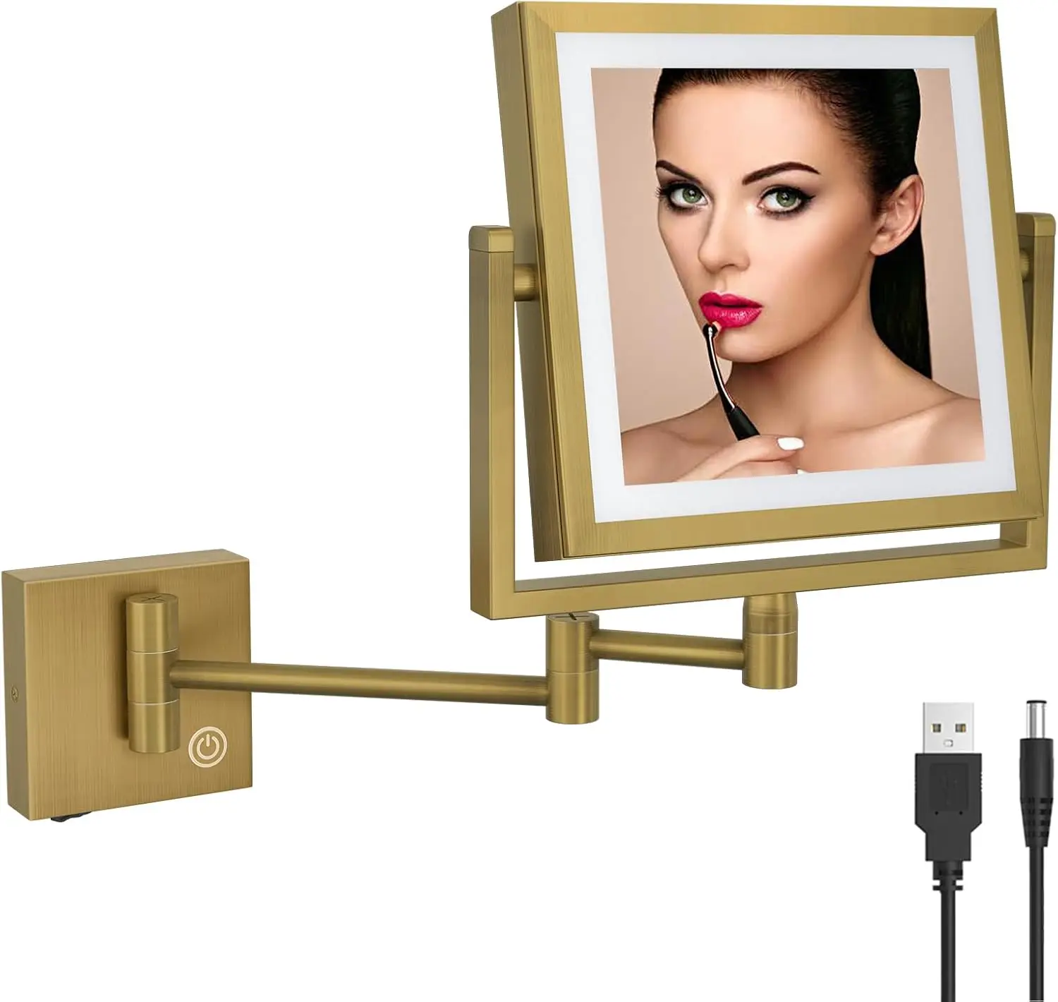 Зеркало для ванной со светодиодной подсветкой и увеличением в 3 раза