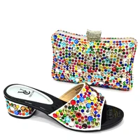 fashionable italian sandals and bag set nigerian shoes with matching bags comfortable heels for silver wedding party in magenta