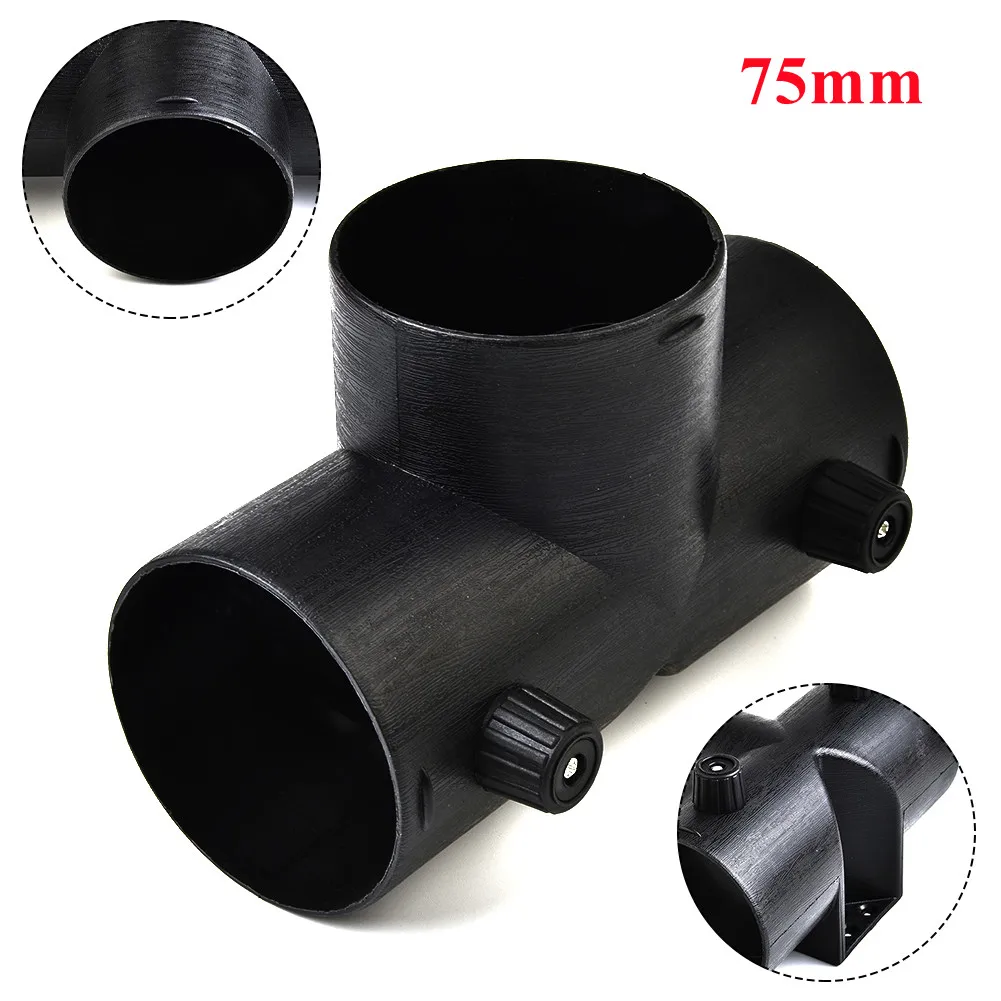 

Useful Durable Hot New Practical Universal T-out Heater Pipe 75MM SPLITTER Vent Duct With Vavle Flap 6.3\" Black