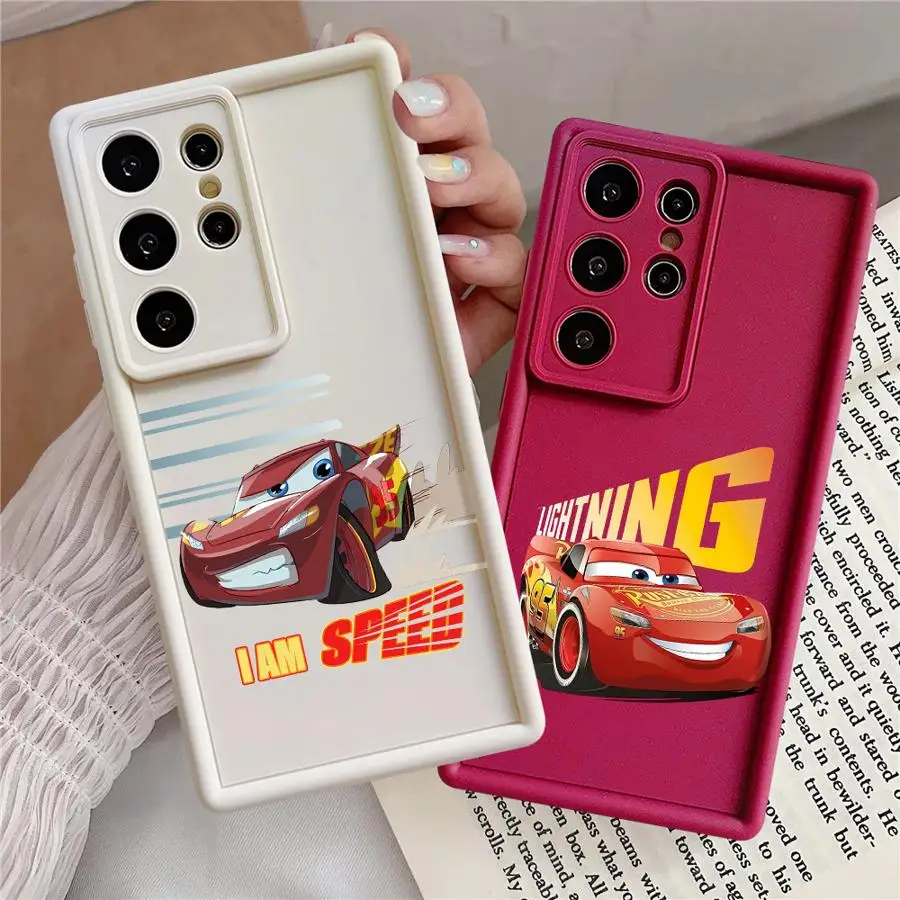 Чехол Cool Lightning McQueen Disney для Samsung S23Plus S22 S21 FE S25 S23 S20 S24 S21Ultra Ultra Note 20Ultra Soft Cover