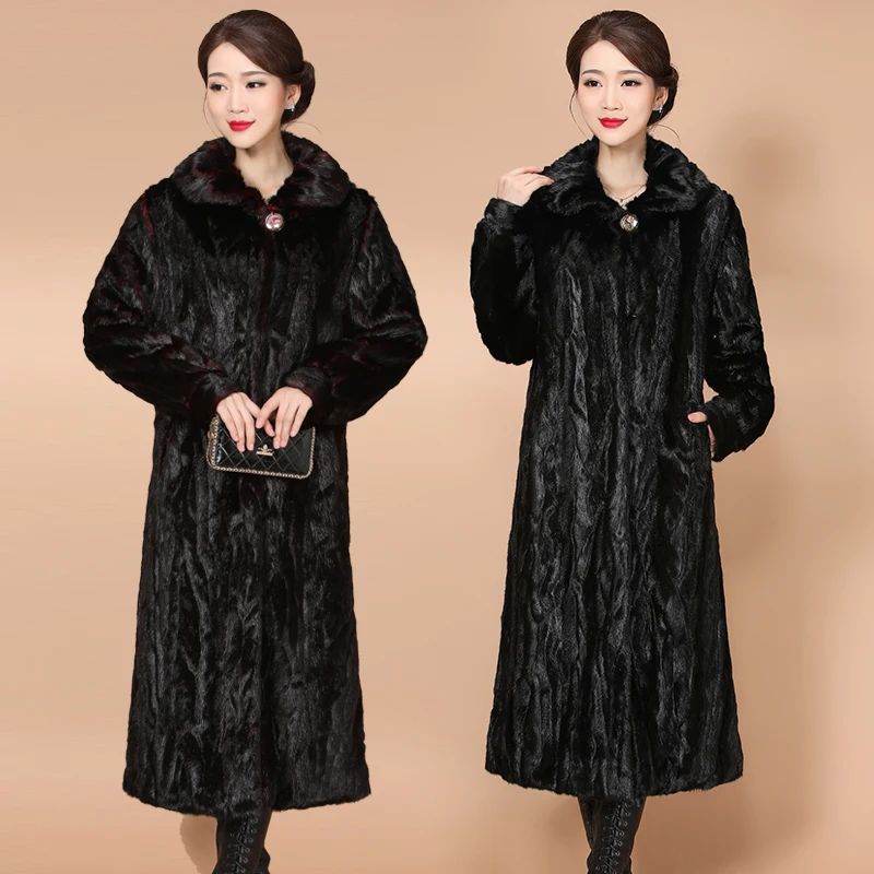 2023 Winter Warm Mink Fur Jacket Loose Female High-end Fur Jackets Parka Women Luxury Coat Long Thicken Fur Coats Plus SizeM-5XL