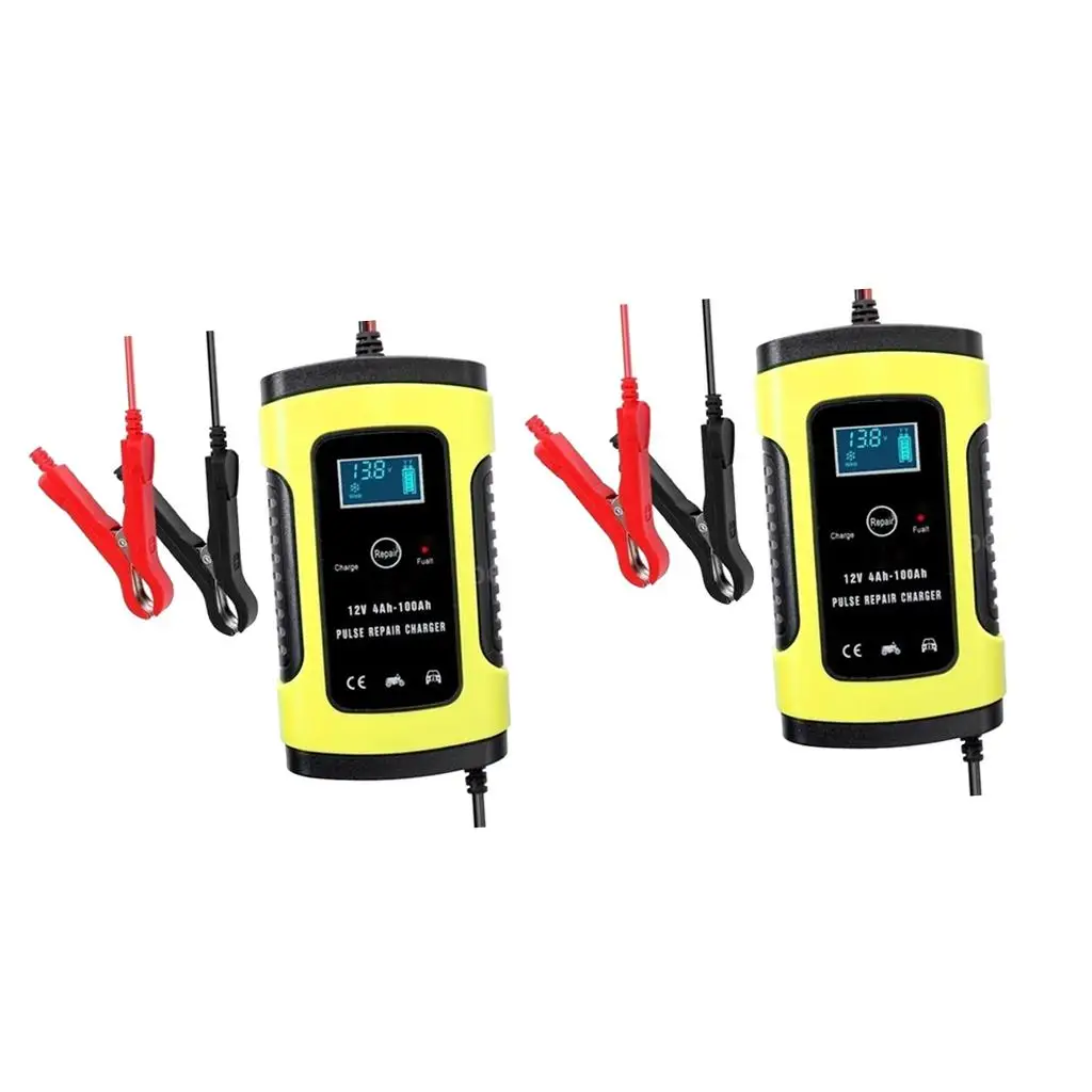 

2 комплекта 12 В 6 А полностью автоматическое зарядное устройство для автомобиля мотоцикла Интеллектуальное Быстрое зарядное устройство