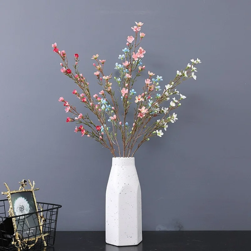 

Simulation Plum Blossom Branch Bouquet Living Room Home Decoration Indoor Wedding Table Plastic Fake Artificial Flowers