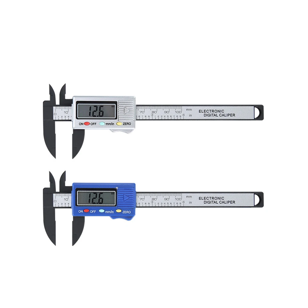 

LCD Vernier Caliper 0-100mm Micrometer Measurement Ruler Plastic Gauge Woodworking Resettable Battery Operated Handheld