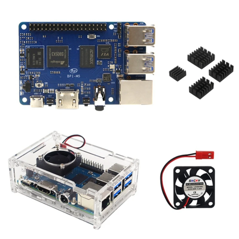 

Макетная плата высокого качества для Banana Pi M5, 1 комплект, S905X3, четырехъядерный телефон, 4 Гб ОЗУ, 16 ГБ Emmc, макетная плата