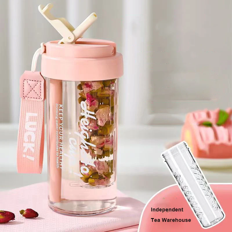 

Drinkware Sports Water Bottle Food Grade Material Water Cup Female Straw Cup Summer Portable Water Cup Handy Cup