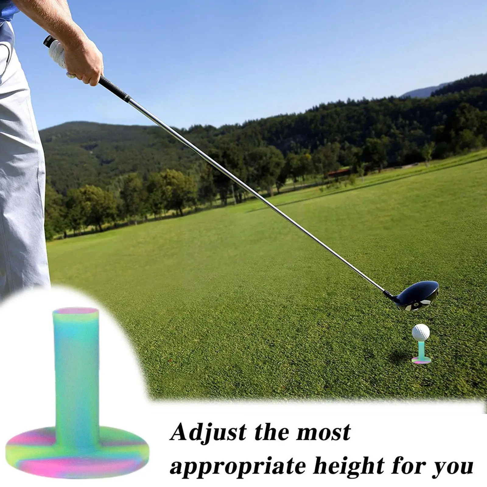 

3PCS Colorful Golf Tee Soft Rubber Sports Ball Tees Outdoor Tool Holder Training 54/65/70mm Range Practice Course Indoor Go E5Z6