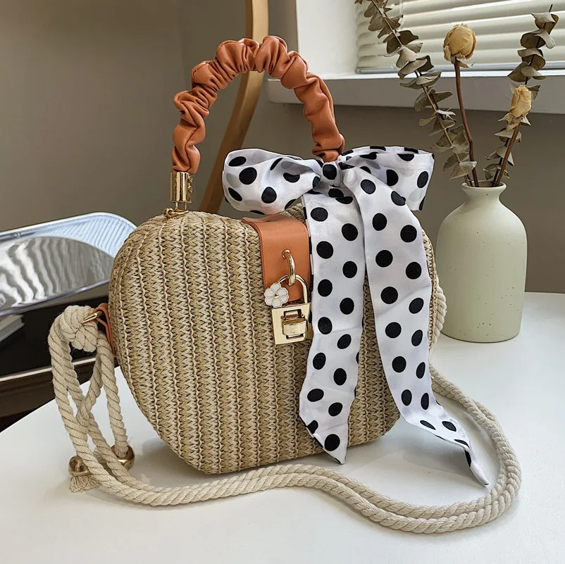 

Popular Small Bag Women's 2022 Summer New Trendy Luxury Casual Simple Wild One-shoulder Messenger Bag Fashion Handbag Straw Bag