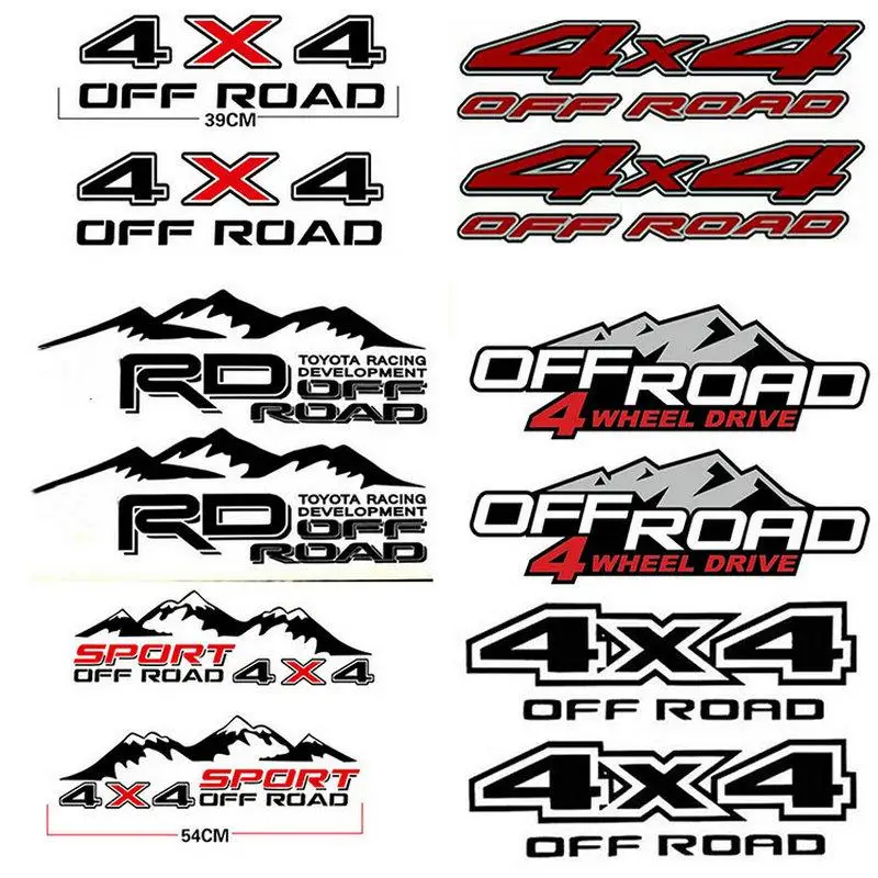 

2PC 4X4 Off Road Car Sticker for Ford Ranger Raptor F150 Mitsubishi L200 Isuzu Dma Nissan NAVARA Toyota Hilux Pickup accessori