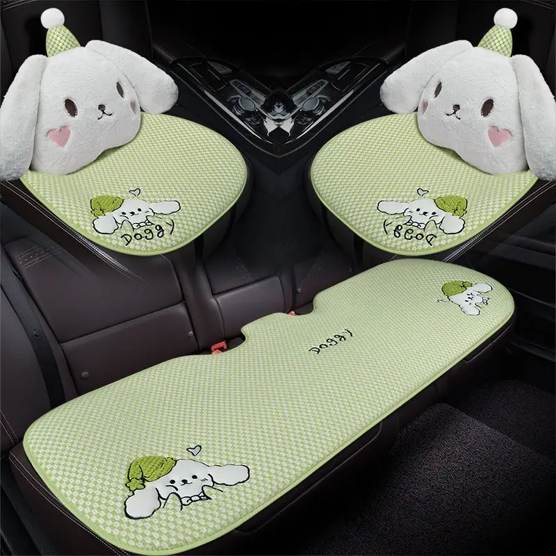 

Автомобильная подушка Hello Kitty, зимняя плюшевая Автомобильная подушка, милая мультяшная богиня, четыре сезона, Маленькая дикая Подушка на тал...