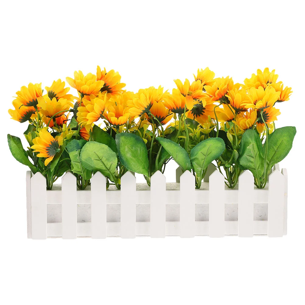 

Artificial Sunflower Pot Fence Decor Classroom Layout Sunflower Decoration Sunflower Bonsai Decor