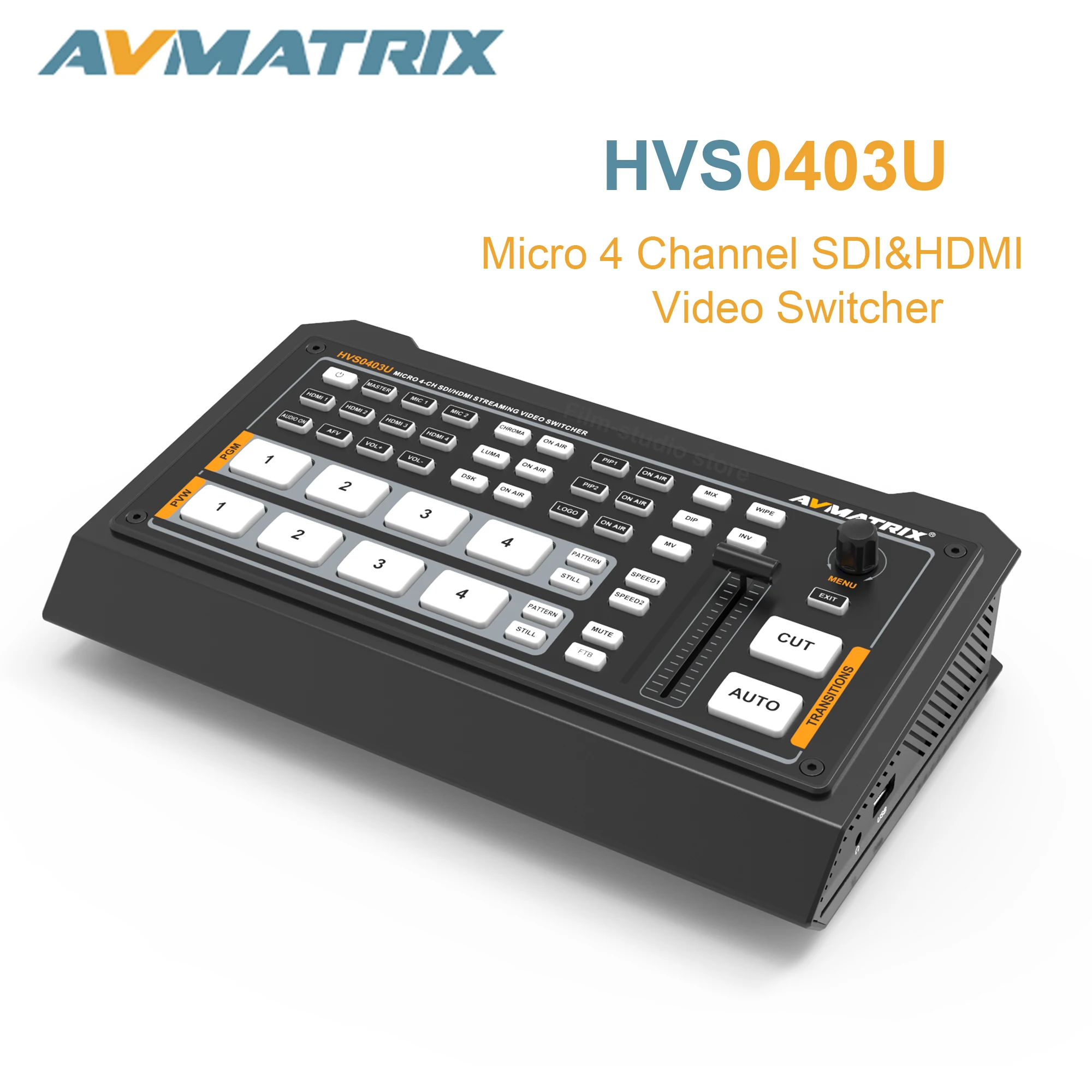

Avmatrix HVS0403U микро 4-канальный SDI и HDMI аудио-видео переключатель T-bar Miltiview USB ЗАХВАТ LAN порт для потокового ПК программное обеспечение