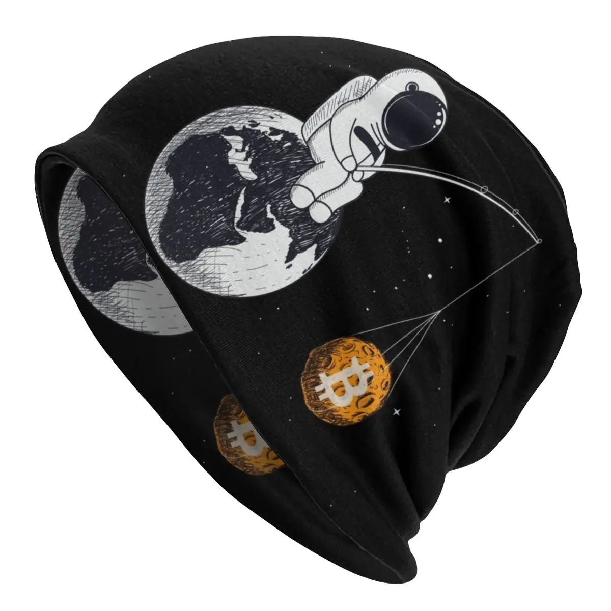 

Bitcoin Astronaut Fishing Bonnet Homme Knit Skullies Beanies Cap Warm Winter BTC Hodl Space Cryptocurrency Slouchy Beanie Hat