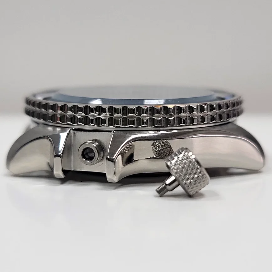 41.5MM Watch Case Steel Case Pin Buckle Black Tape Ring Mouth Black and White Inner Shadow Suitable for NH35/36/movement