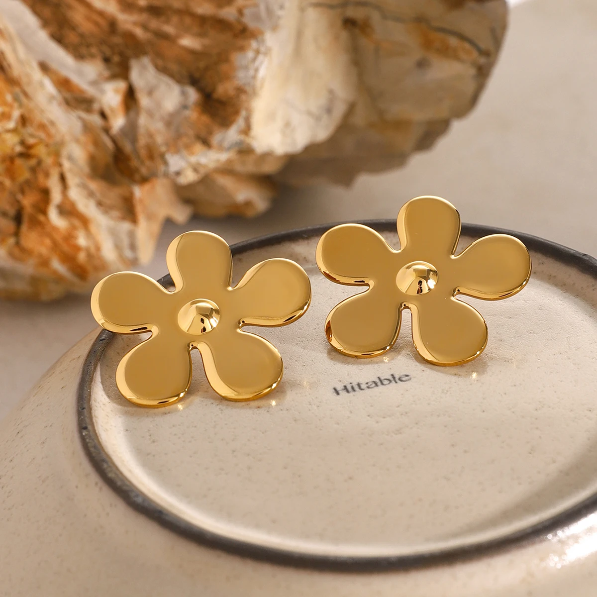 Элегантные классические серьги-гвоздики из нержавеющей стали с глазурованными