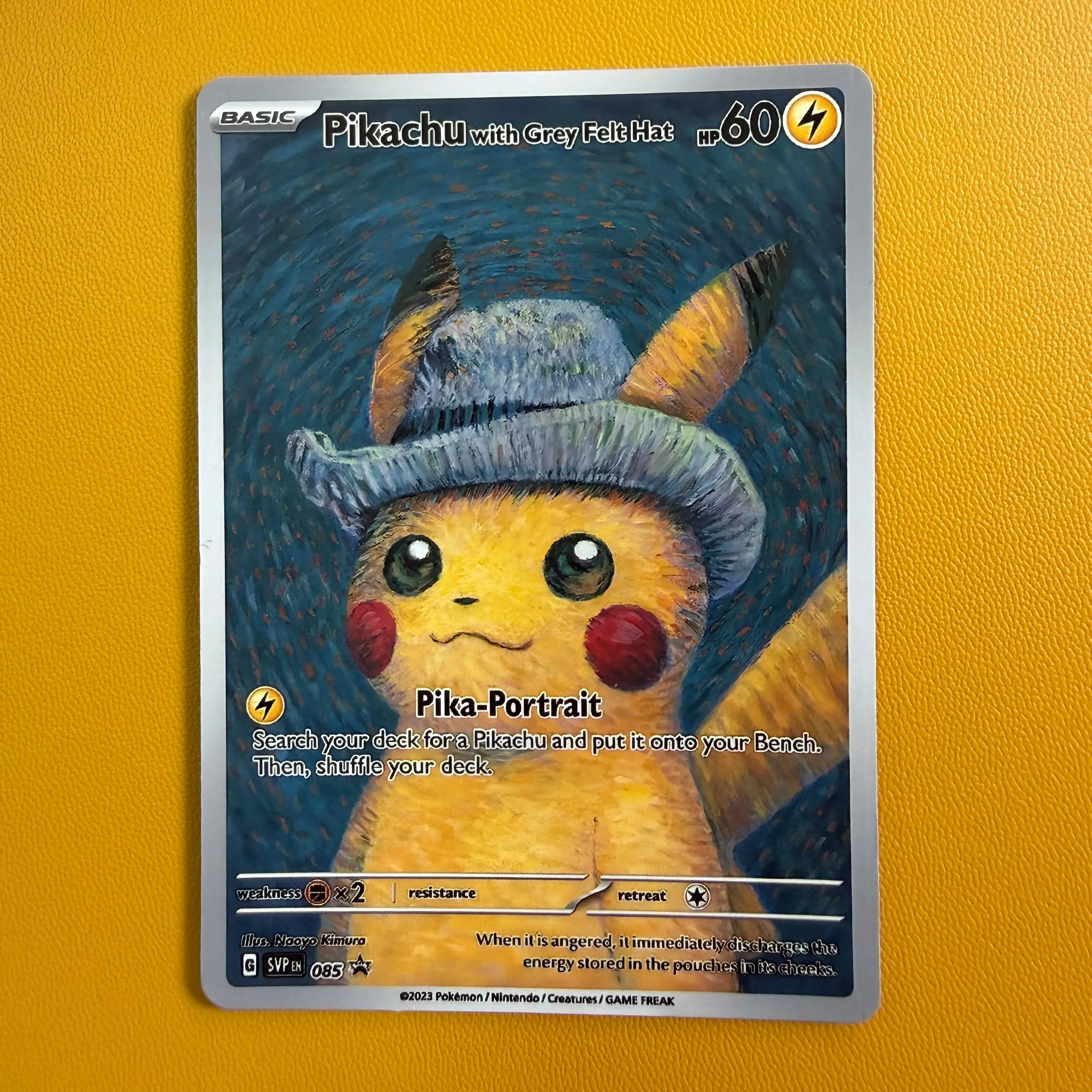 Фото PTCG DIY POKEMON SVP 2023 ENPIKACHU/СЕРЫЙ Фетровый Шлем Покемон XVAN GOGH GEM MT, Серый Фетровый Шлем GOGH, Подарок-игрушка для коллекционеров карт, Дропшиппинг №4