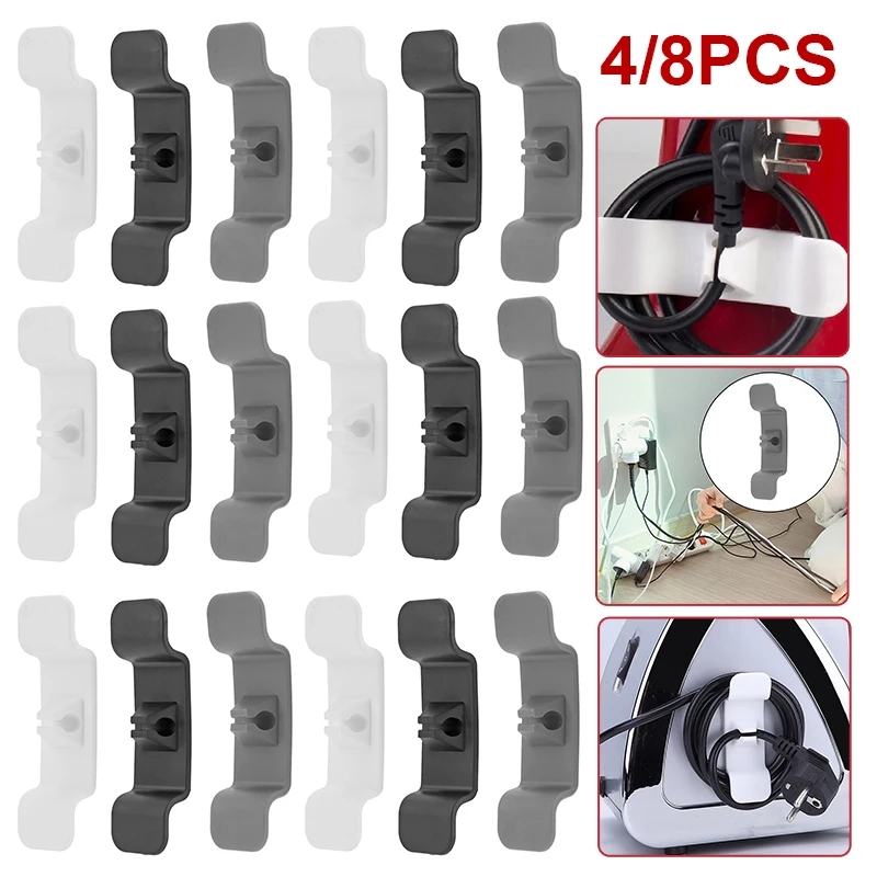 4/8Pcs Cord Organizer Cable Wrap Attachment Cord Wrapper Power Cable Holder Clip Tidy Wrap for Mixer Blender Kitchen Organizer