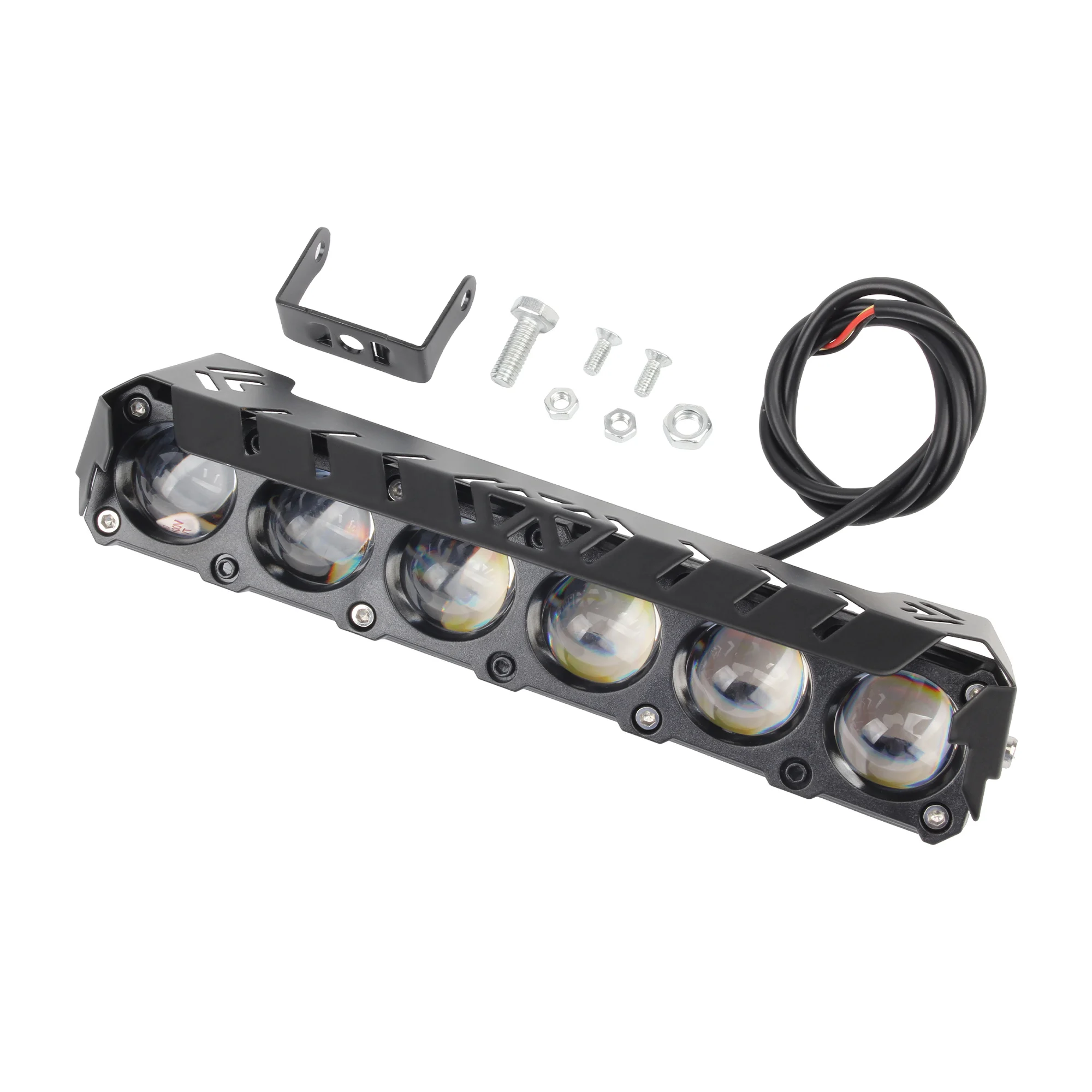 

6 Светодиодных Линз-проекторов Для Мотоциклов, Двухцветные Противотуманные Фары 12В Для Квадроциклов, UTV, Внедорожников