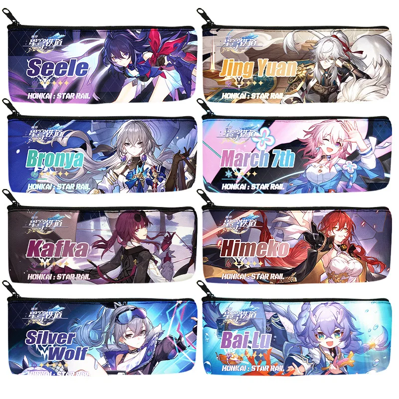 Фото Горячая Аниме игра Honkai: Star Rail Cosplay Kawaii холщовый Карандаш Чехол мультяшная Подарочная коробка пенал сумка школьные канцелярские принадлежности №1