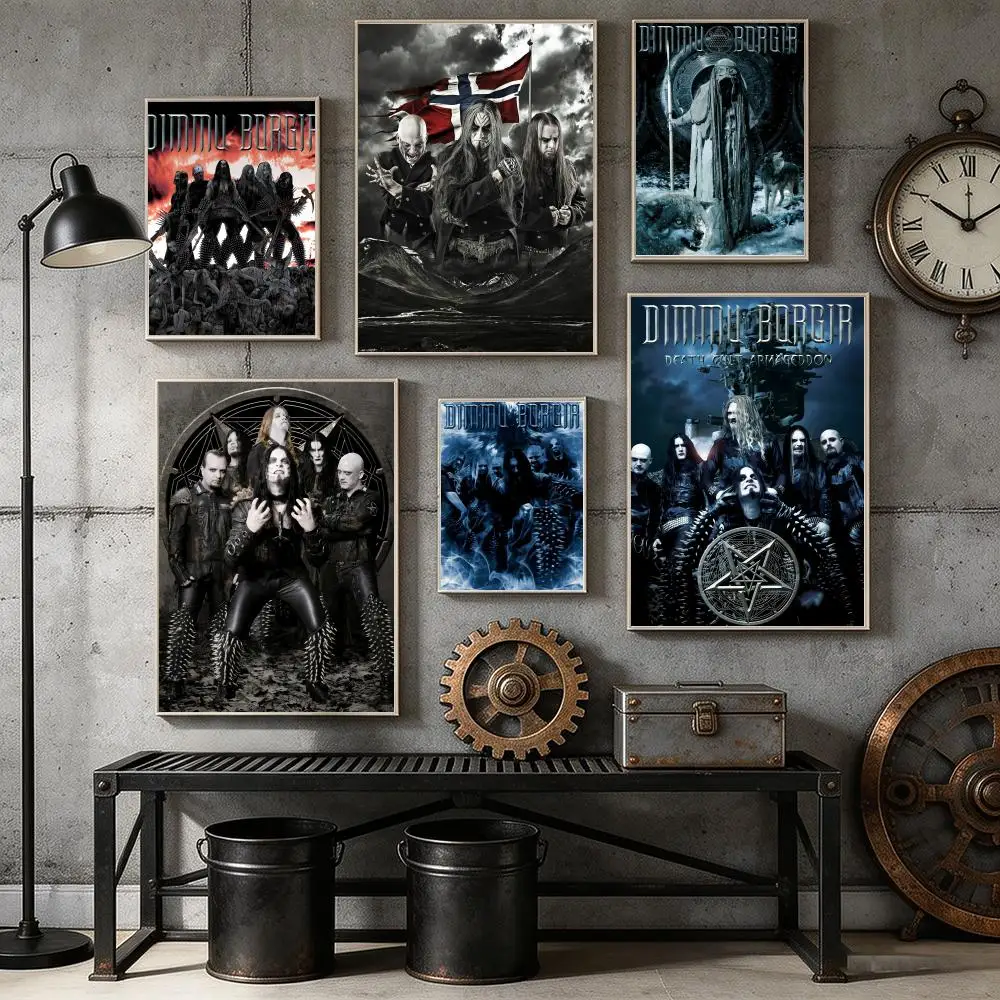 Фото Постер с изображением группы Black Metal Band D-Dimmu Borgir, настенная наклейка для домашнего бара, водонепроницаемая самоклеящаяся наклейка для декора гостиной, спальни №1