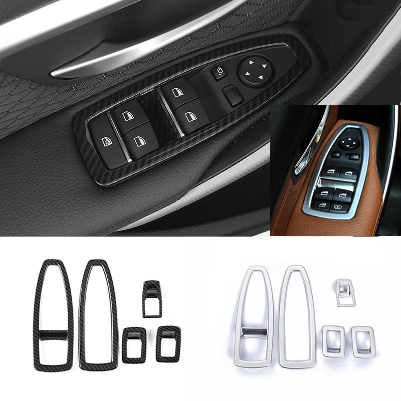 

For BMW 3 4 Series 3GT 4dr F36 F34 F30 Chrome Car Inner Door Window Lift Button Frame Cover Trim Car Interior Accessories